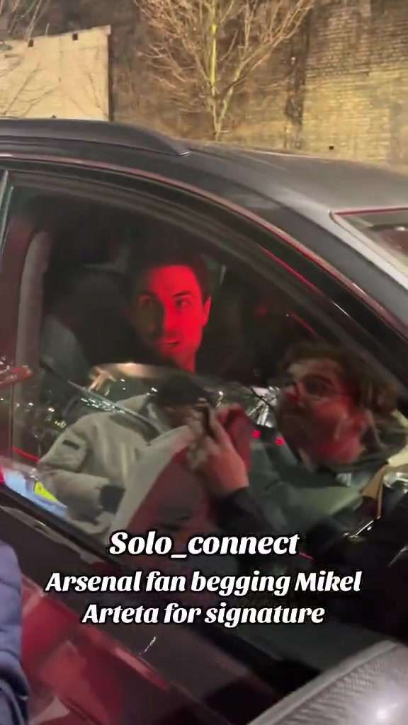 阿尔特塔堵车遇球迷索签名 婉拒后仍遭纠缠引热议